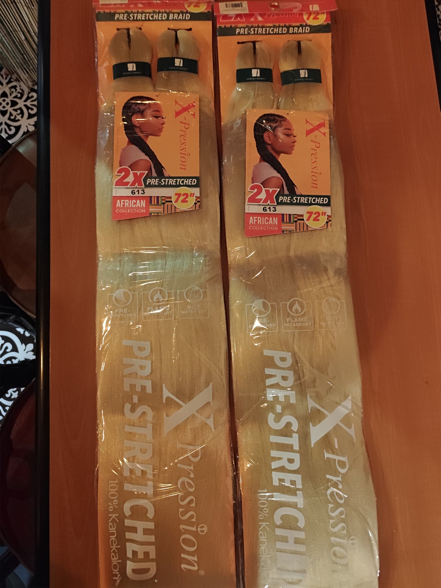 Sensationnel African Collection 3X X-Pression Pre-Stretched Braid, 58", Blonde 613