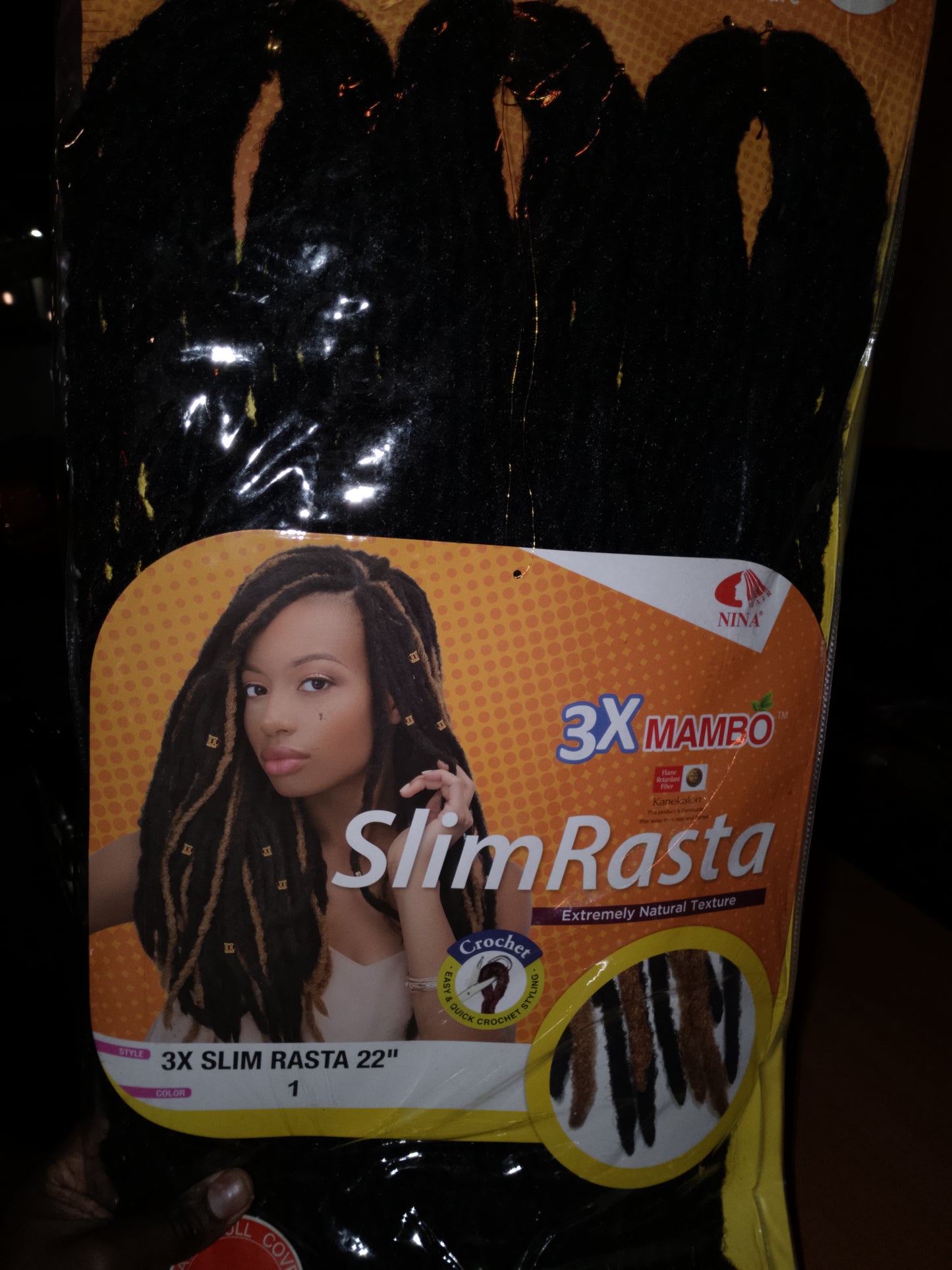 MAMBO SLIM RASTA X3  22" COLOUR 1 - BLACK